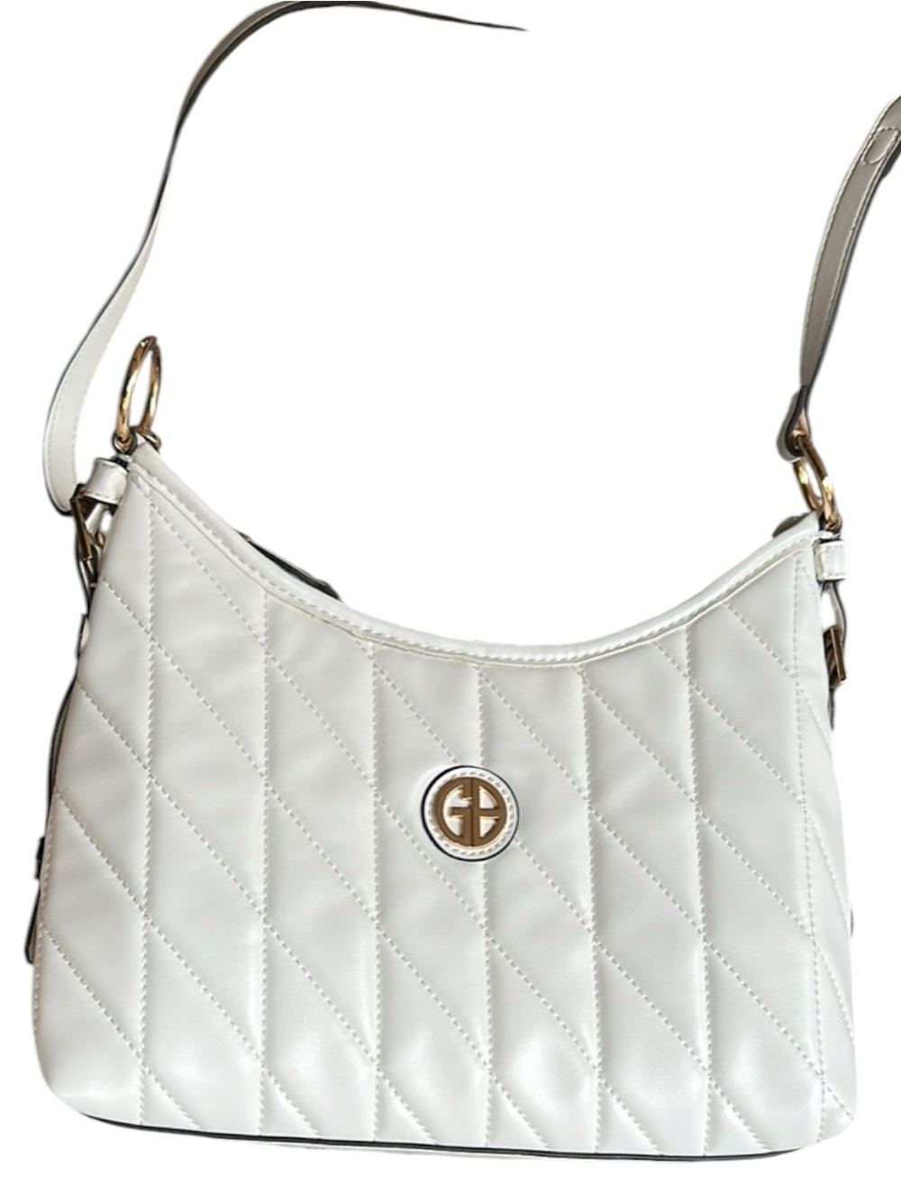 Giani Bernini Quilted Shoulder Bag in White Like New